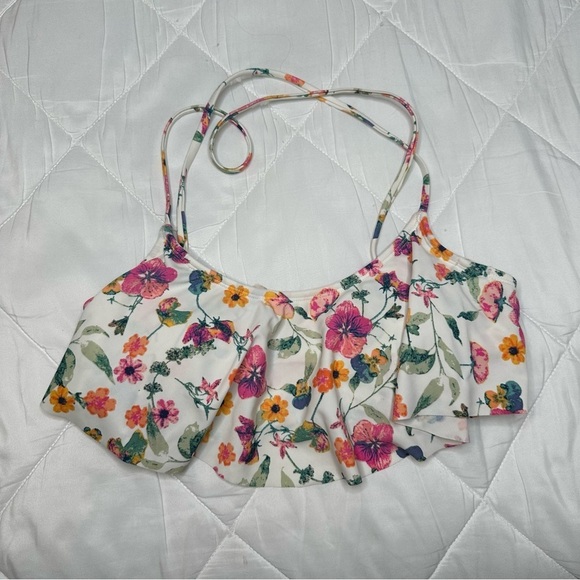 True Craft Flounced Ruffle‎ Floral Bikini Top Size M - Picture 1 of 3
